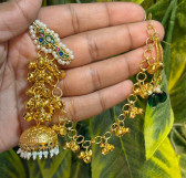 Kashmiri Earings With Attach Back Hair Chain