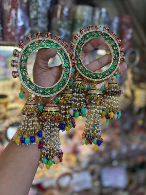 Rajwadi Long Jhumka Kangan (Openable)