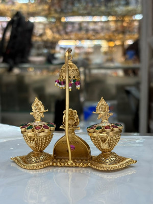 Royal Peacock & Ganesha Diya Set