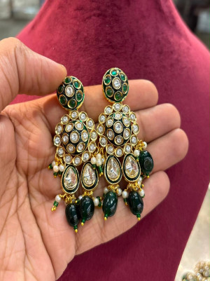 Emerald Glow Semi Moissanite Necklace Set