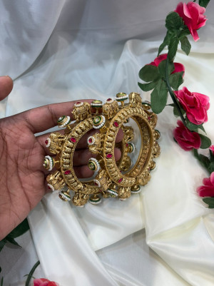 Heritage Elephant Polki Kundan Pacheli (Openable)