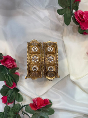 Polki Kundan Gold Kada (Openable)
