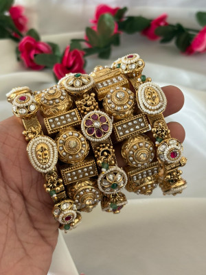 Heritage Pearl Bangle Stack (Single Hand)